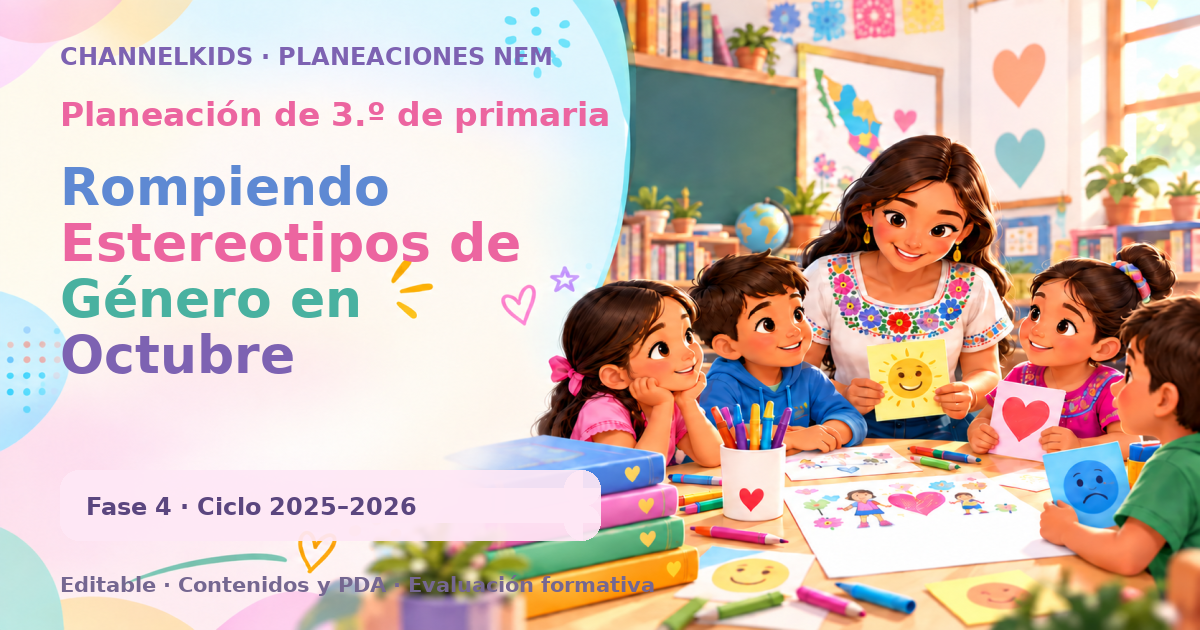Planeación de tercer grado: Rompiendo Estereotipos de Género en Octubre