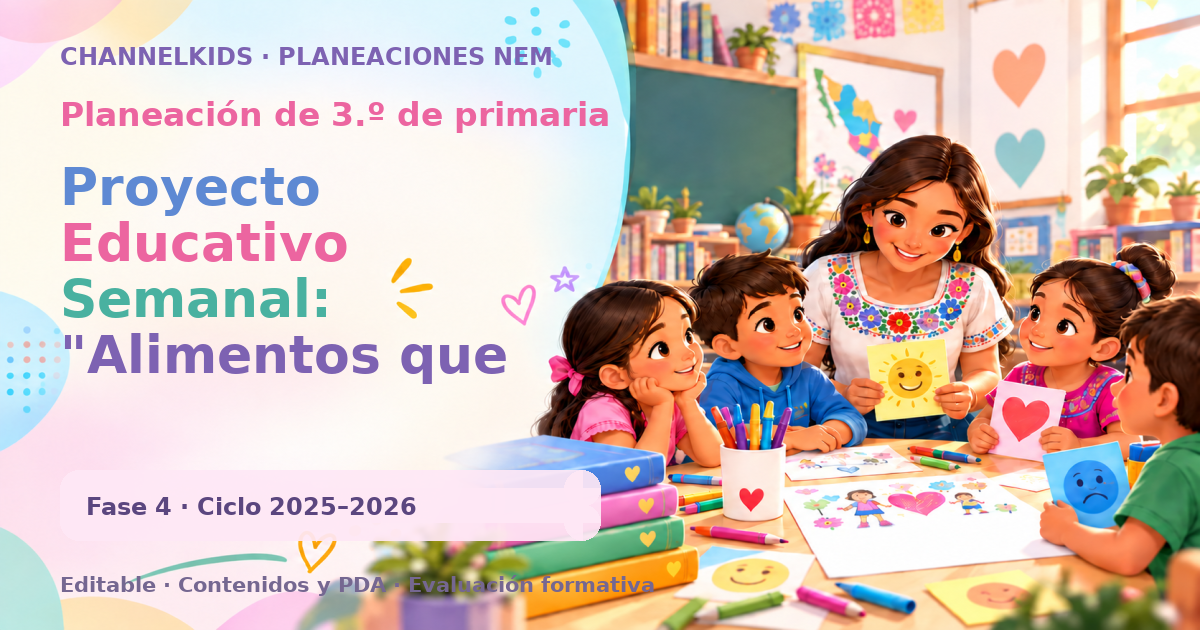 Planeación de tercer grado: Proyecto Educativo Semanal: "Alimentos que alimentan