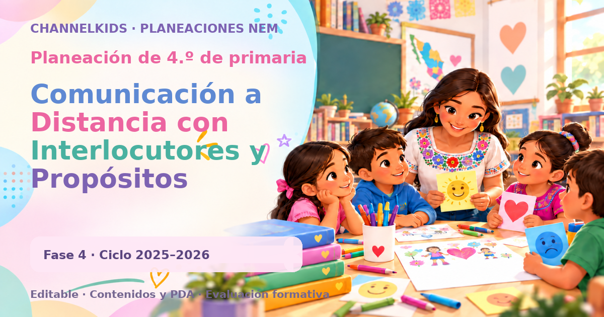 Planeación de cuarto grado: Comunicación a Distancia con Interlocutores y Propósitos Diversos