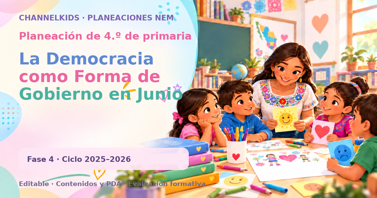 Planeación de cuarto grado: La Democracia como Forma de Gobierno en Junio