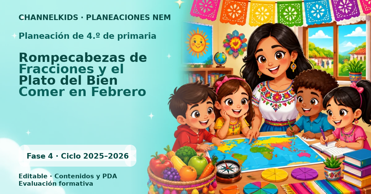 Proyecto Planeación Didáctica para Cuarto Grado: Rompecabezas de Fracciones y el Plato del Bien Comer en Febrero