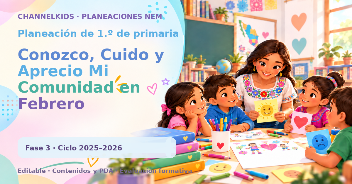 Planeación de primer grado: Conozco, Cuido y Aprecio Mi Comunidad en Febrero