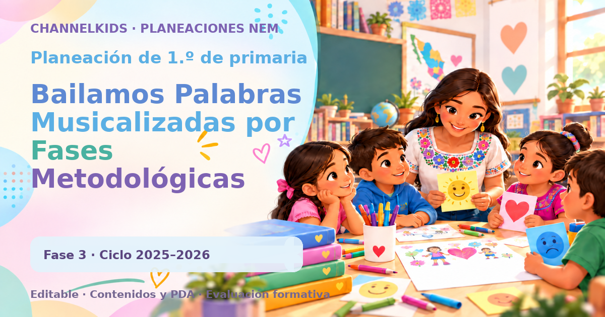 Planeación de primer grado: Bailamos Palabras Musicalizadas por Fases Metodológicas