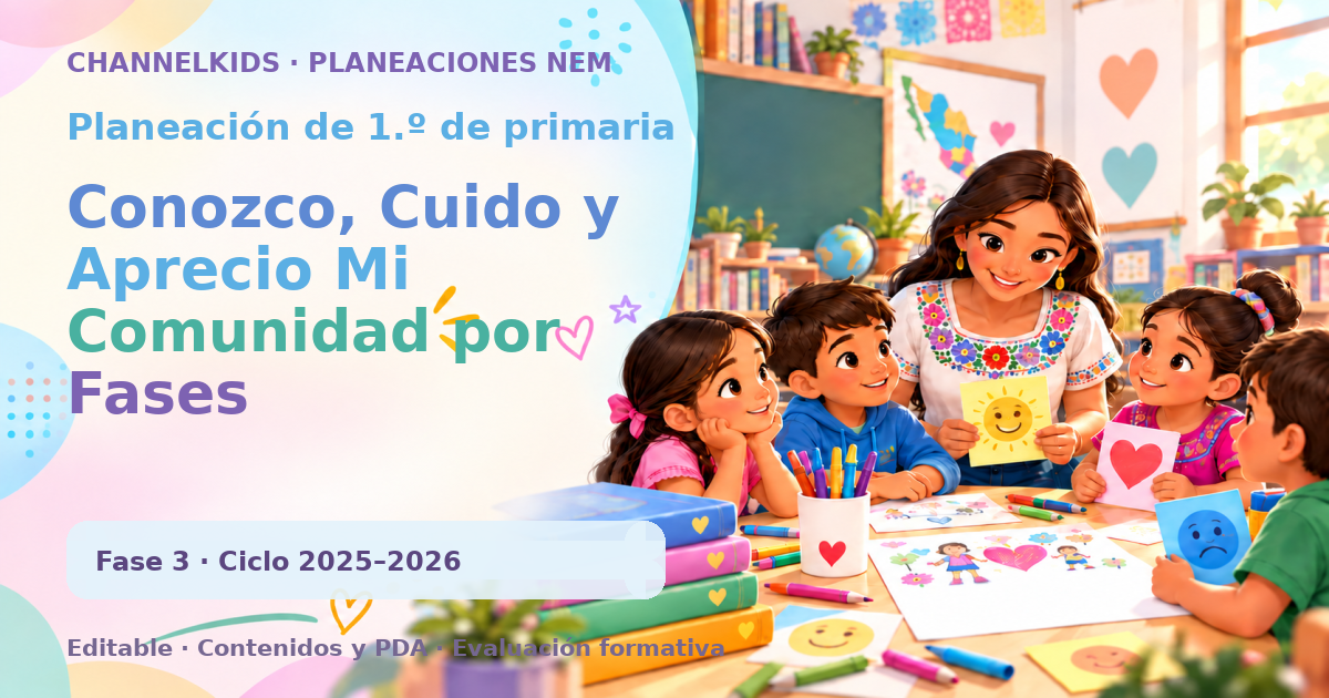 Planeación de primer grado: Conozco, Cuido y Aprecio Mi Comunidad por Fases Metodológicas