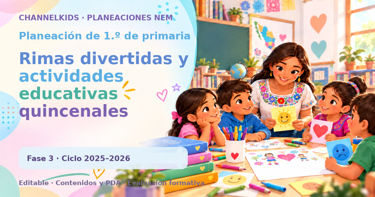 Planeación de primer grado: Rimas divertidas y actividades educativas quincenales