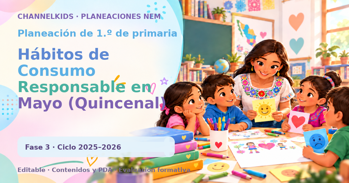 Planeación de primer grado: Hábitos de Consumo Responsable en Mayo (Quincenal)