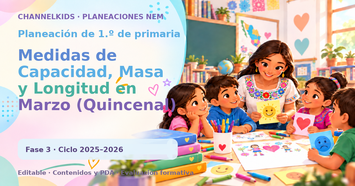 Planeación de primer grado: Medidas de Capacidad, Masa y Longitud en Marzo (Quincenal)