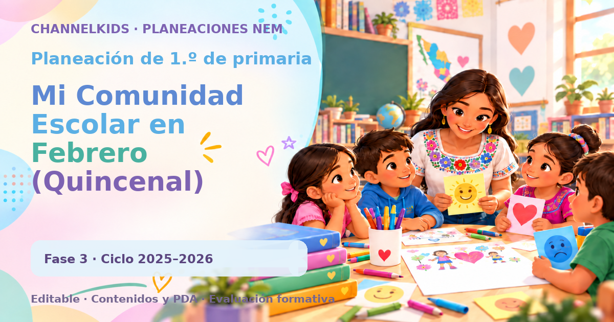 Planeación de primer grado: Mi Comunidad Escolar en Febrero (Quincenal)