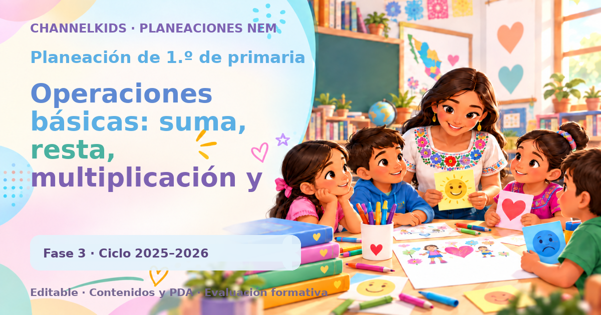 Planeación de primer grado: Operaciones básicas: suma, resta, multiplicación y división