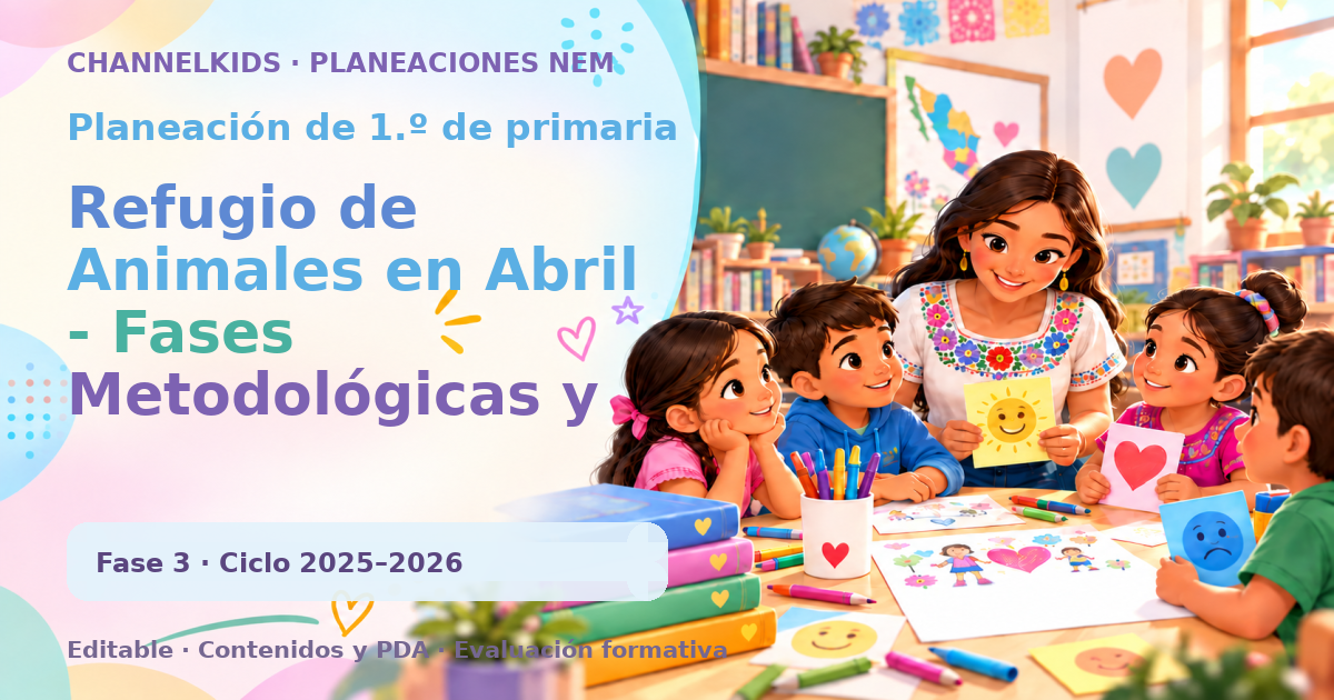 Planeación de primer grado: Refugio de Animales en Abril - Fases Metodológicas y Actividades Educativas