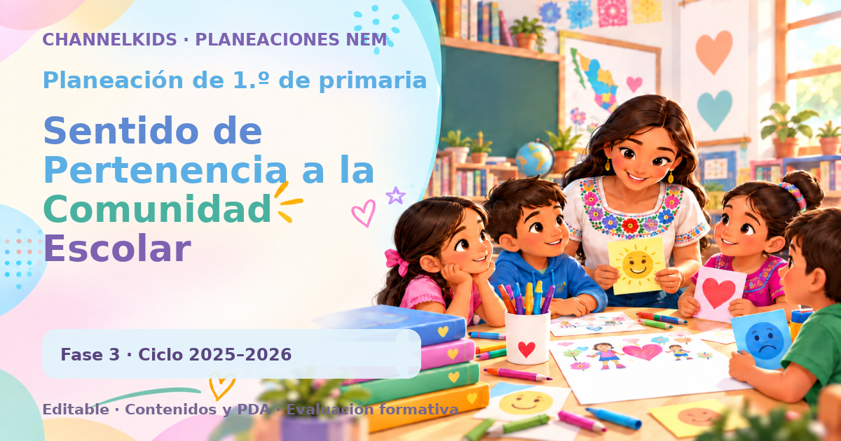 Planeación de primer grado: Sentido de Pertenencia a la Comunidad Escolar