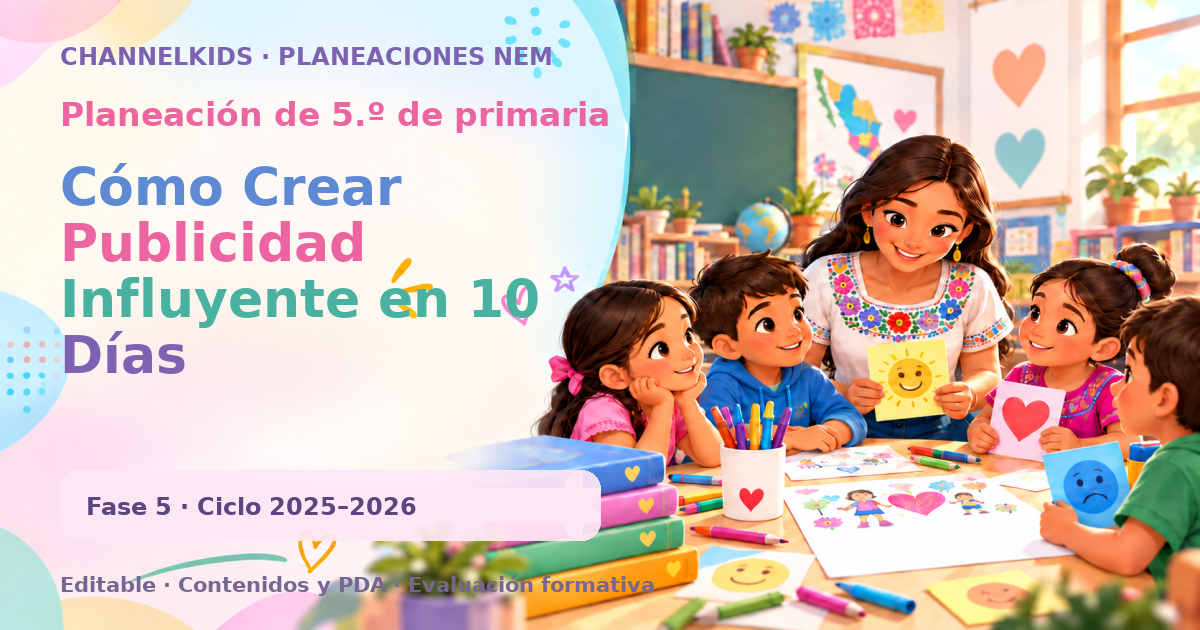 Planeación de quinto grado: Cómo Crear Publicidad Influyente en 10 Días
