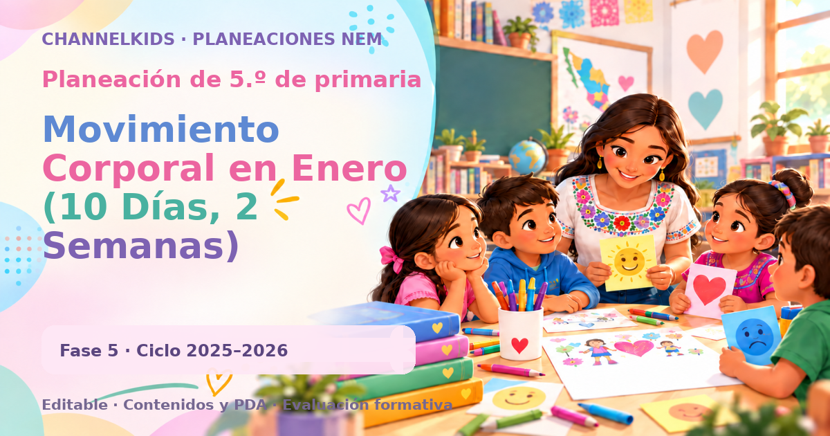 Planeación de quinto grado: Movimiento Corporal en Enero (10 Días, 2 Semanas)