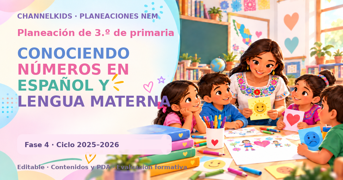 Planeación de tercer grado: CONOCIENDO NÚMEROS EN ESPAÑOL Y LENGUA MATERNA