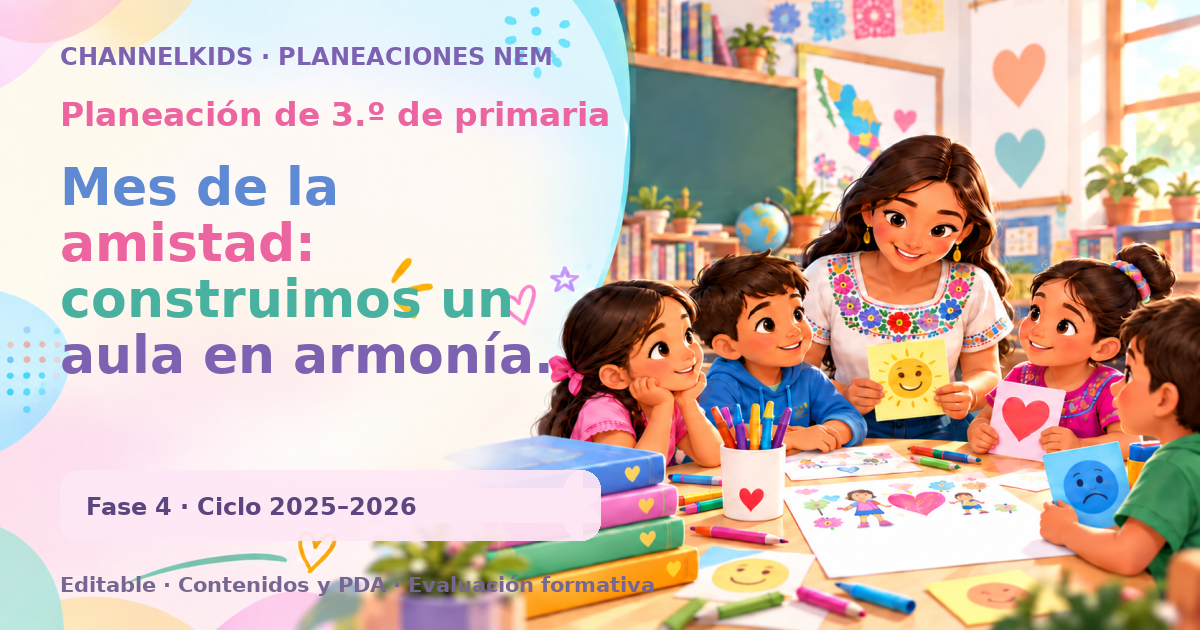 Planeación de tercer grado: Mes de la amistad: construimos un aula en armonía.