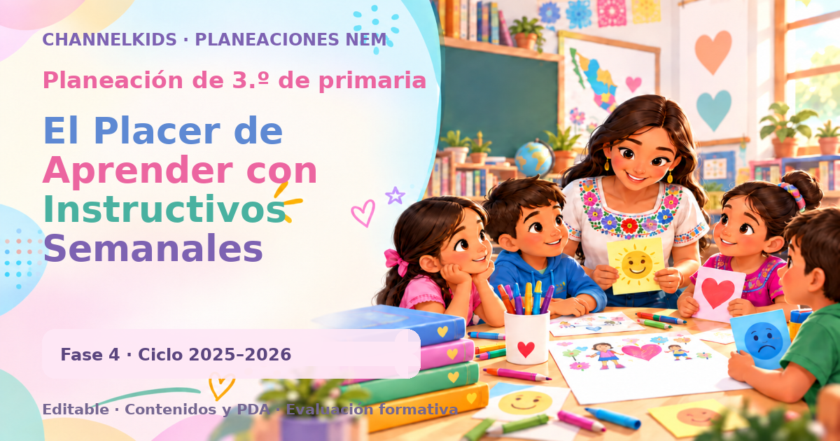 Planeación de tercer grado: El Placer de Aprender con Instructivos Semanales