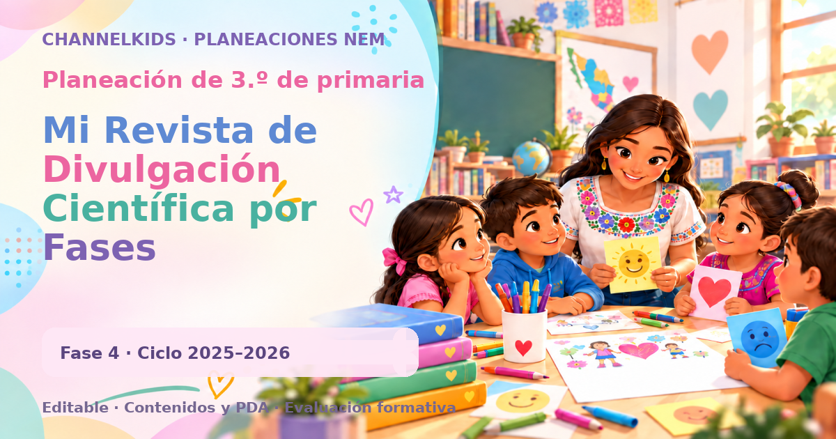 Planeación de tercer grado: Mi Revista de Divulgación Científica por Fases Metodológicas