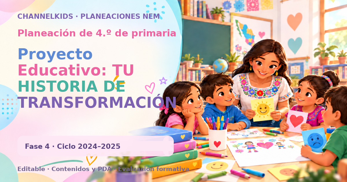 Planeación de cuarto grado: Proyecto Educativo: TU HISTORIA DE TRANSFORMACIÓN
