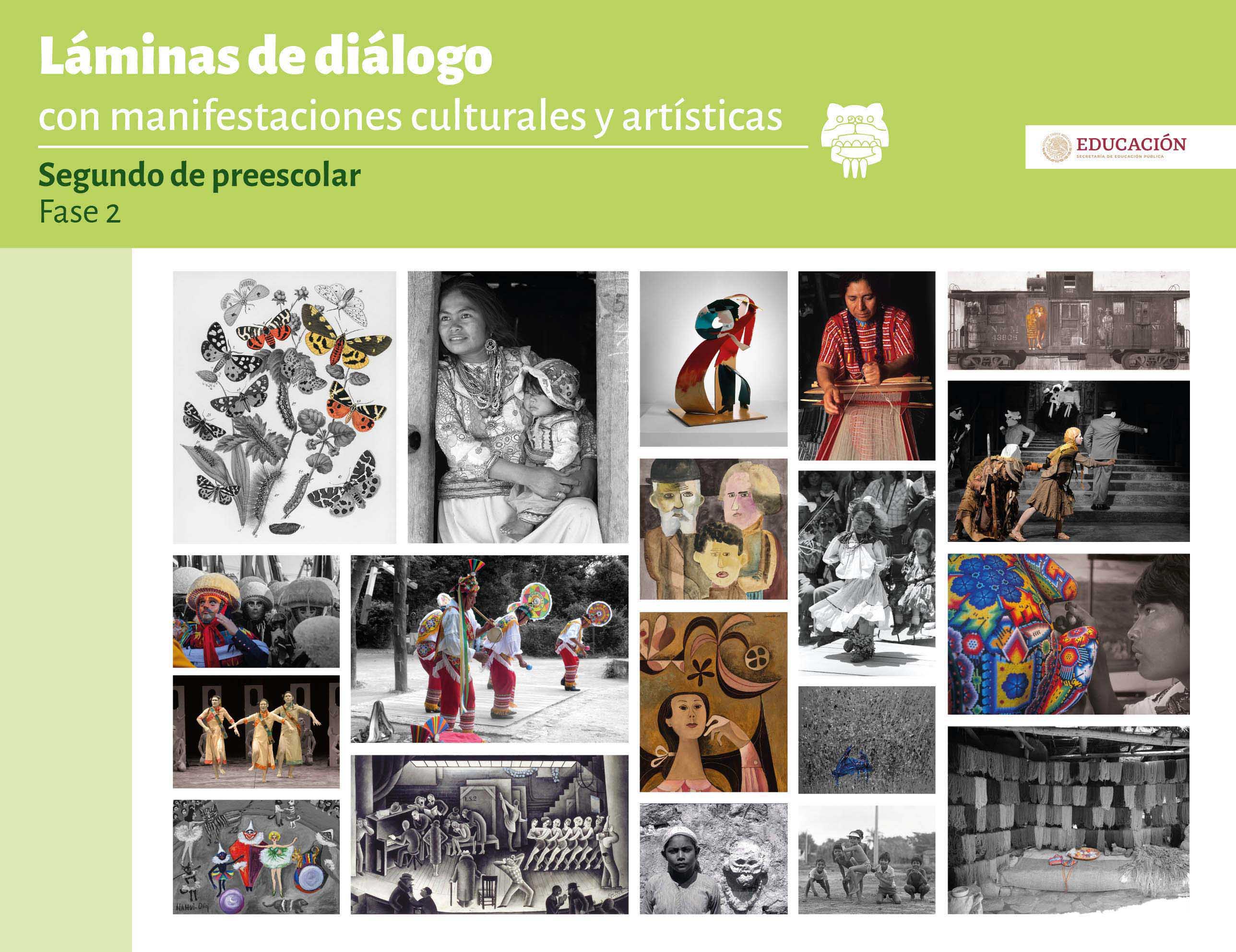 Láminas de diálogo con manifestaciones culturales y artísticas. Segundo grado