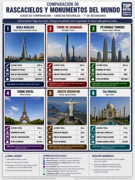 Comparación de Rascacielos y Monumentos del Mundo