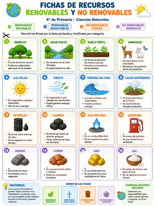 Fichas de Recursos Renovables y No Renovables