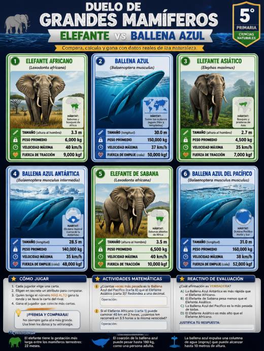 Duelo de Grandes Mamíferos: Elefante vs Ballena Azul