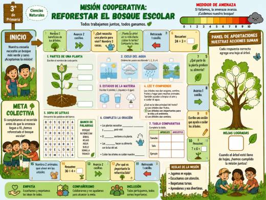 Misión Cooperativa: Reforestar el Bosque Escolar
