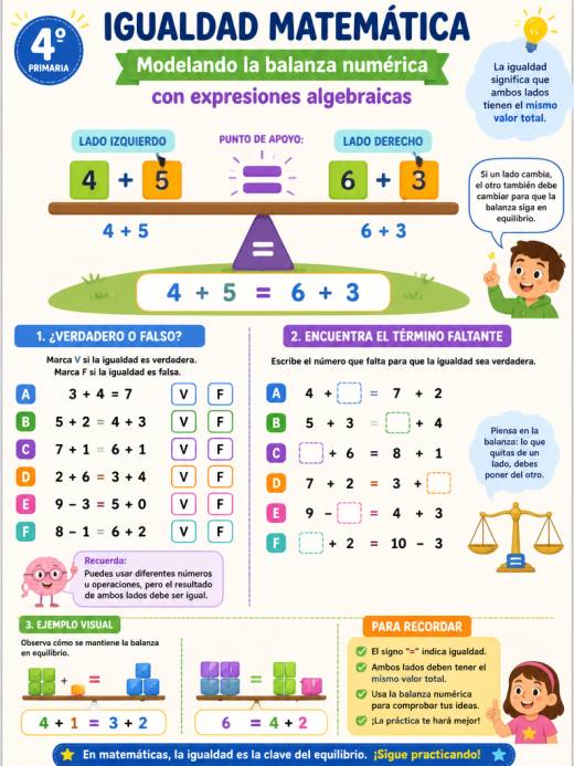 Modelando la balanza numérica con expresiones algebraicas