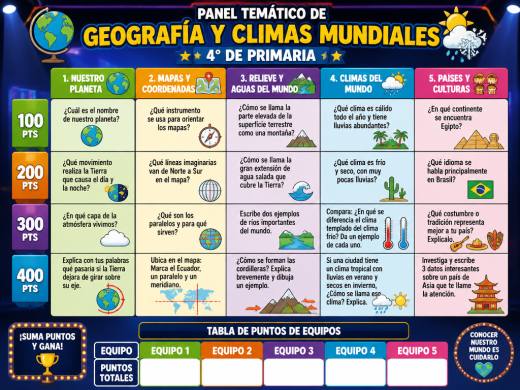 Panel Temático de Geografía y Climas Mundiales