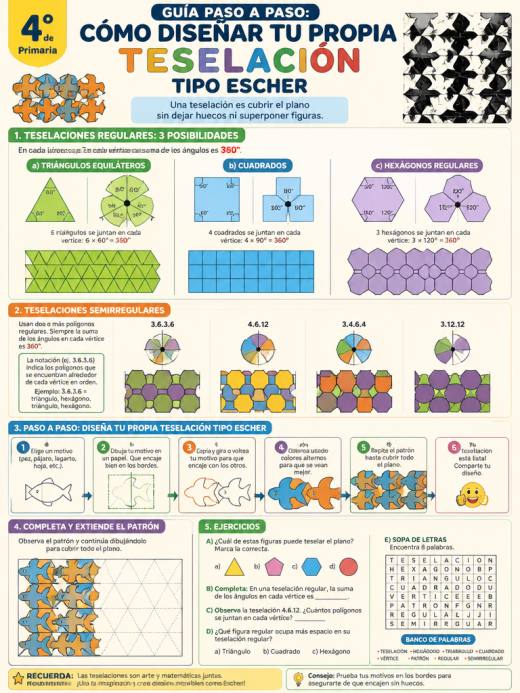 Guía paso a paso: Cómo diseñar tu propia teselación tipo Escher