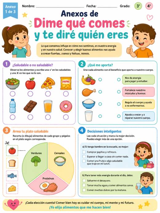 Anexos de Dime qué comes y te diré quién eres (Primaria)