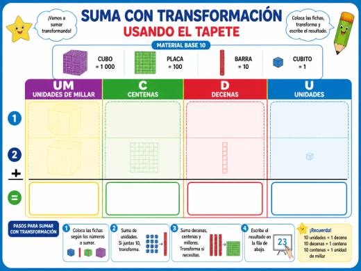 Suma con transformación usando el tapete