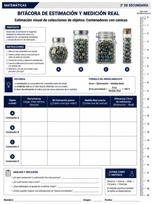 Estimación visual de colecciones de objetos: Contenedores con canicas