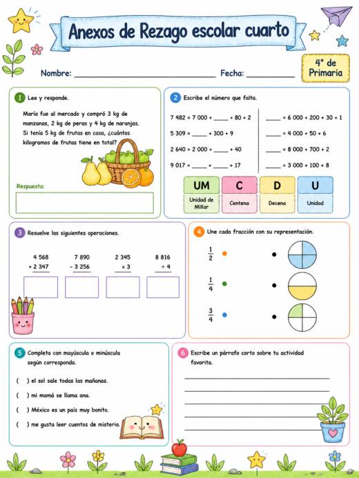 Anexos de Rezago escolar cuarto (4° de Primaria)