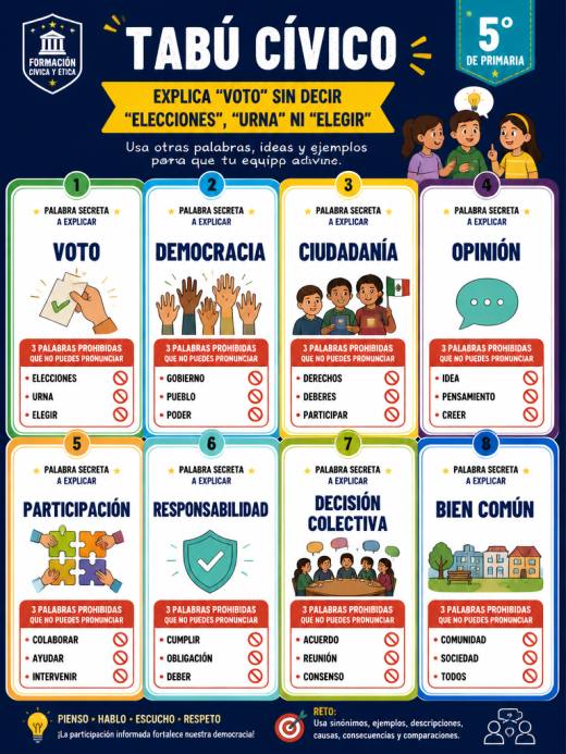 Tabú Cívico: Explica 'Voto' sin decir 'elecciones', 'urna' ni 'elegir'