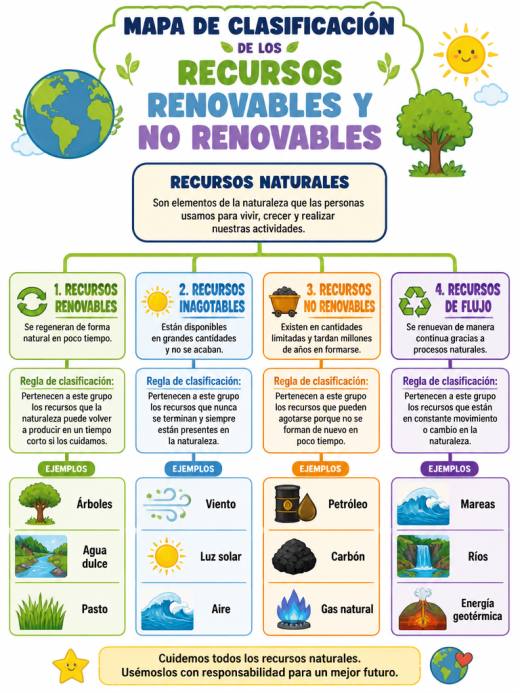 Mapa de Clasificación de los Recursos Renovables y No Renovables