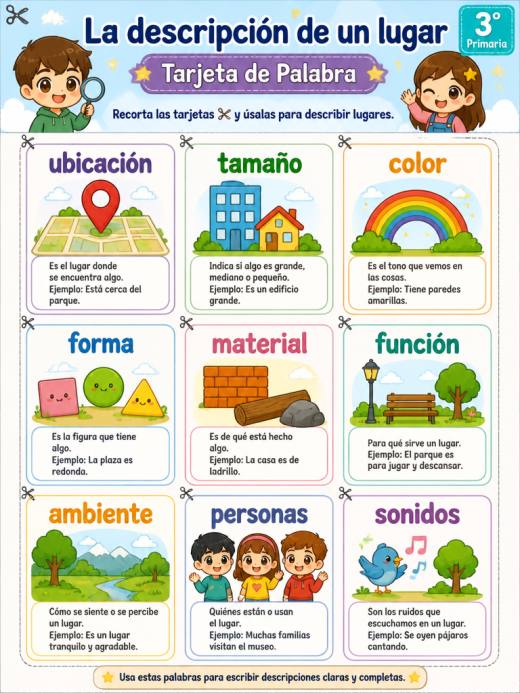 La descripción de un lugar – Tarjeta de Palabra