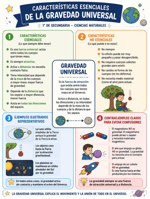 Características Esenciales de la Gravedad Universal