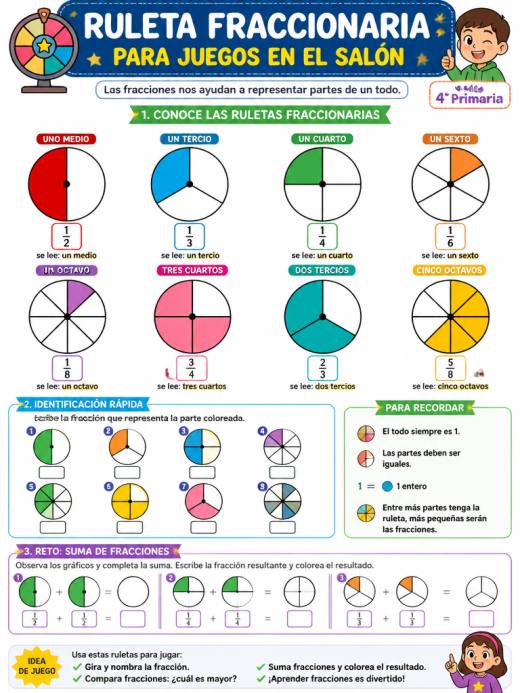 Ruleta fraccionaria para juegos en el salón