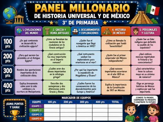 Panel Millonario de Historia Universal y de México