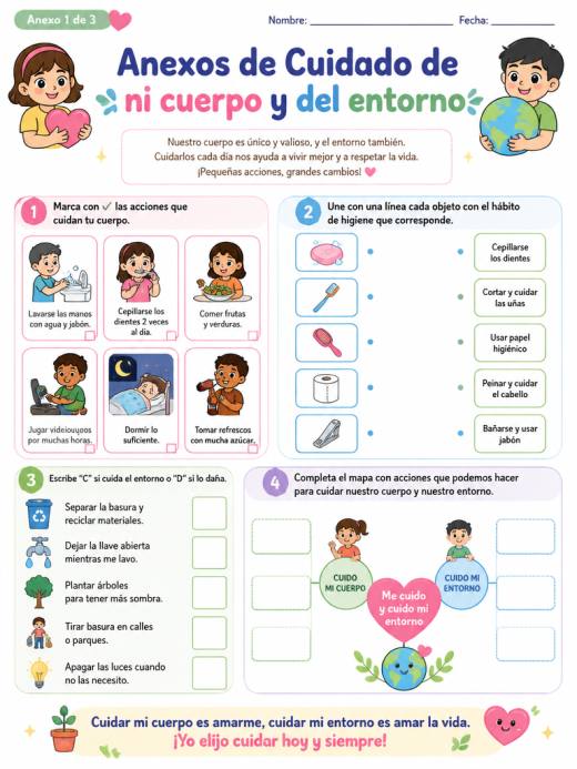Anexos de Cuidado de ni cuerpo y del entorno (Primaria)