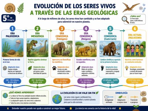 Evolución de los Seres Vivos a través de las Eras Geológicas