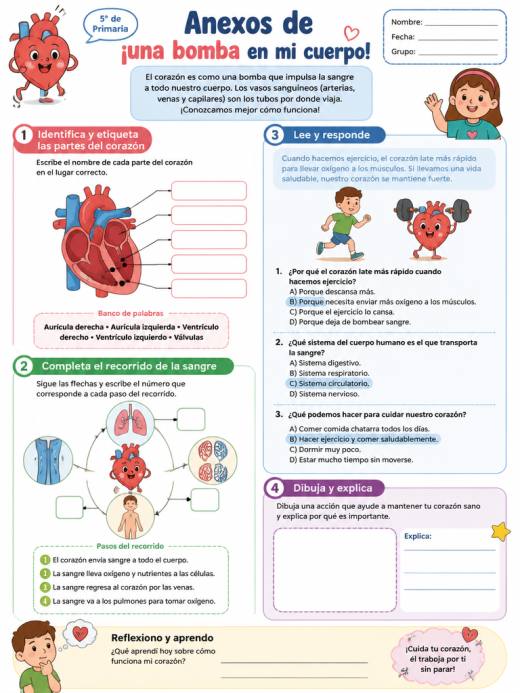 Anexos de ¡una bomba en mi cuerpo! (5° de Primaria)