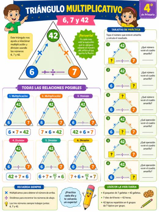 Triángulo multiplicativo: 6, 7 y 42