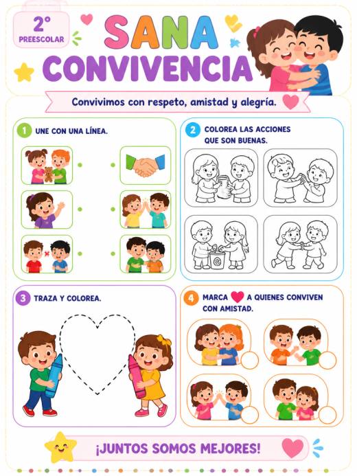 Hoja de Trabajo: sana convivencia (2° de Preescolar)
