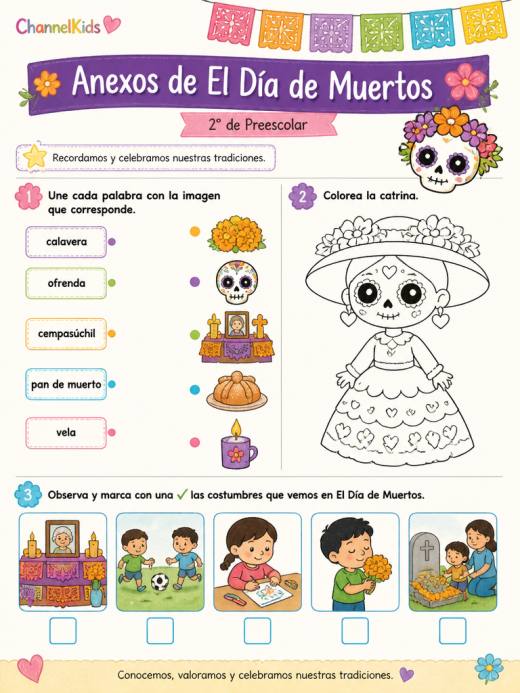 Anexos de El Día de Muertos (2° de Preescolar)