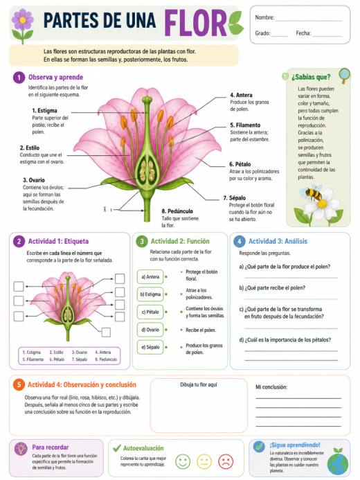 Partes de una Flor