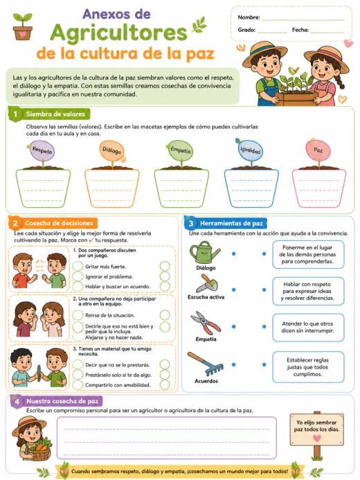 Anexos de Agricultores de la cultura de la paz (Primaria)
