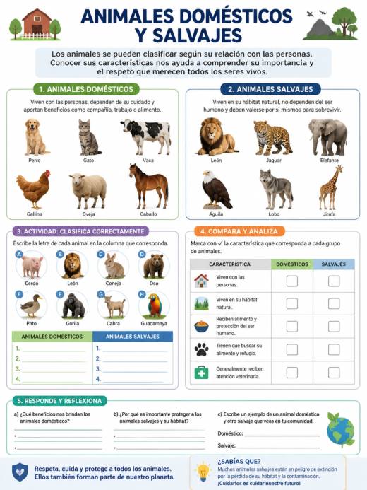 Animales Domésticos y Salvajes