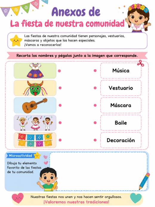 Anexos de La fiesta de nuestra comunidad (2° de Primaria)